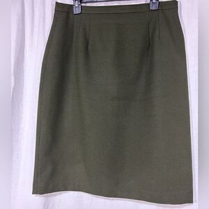 Blacker by Stanley Blacker size 14 green black houndstooth skirt lined easy care